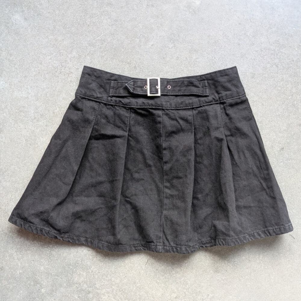 PRIMARK Pleated Denim Skirt Size 8 Skater Whimsigoth Dark Academia Goth Grunge
